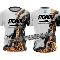 2025 New Men's Quick-drying T-shirt Storm Print Bowling Suit Classic Luxury and Comfort Casual T-shirt Sports Short Sleeve