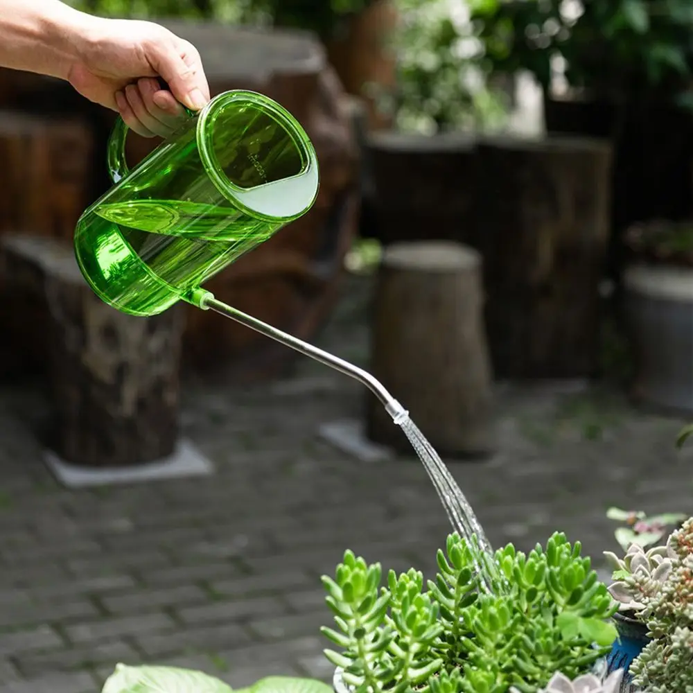 Mehrfarbige Langmundige Gießkanne 2L Halbtransparente Garten-Gießflasche Große Kapazität Sturzsichere Gießkanne – Detail 9