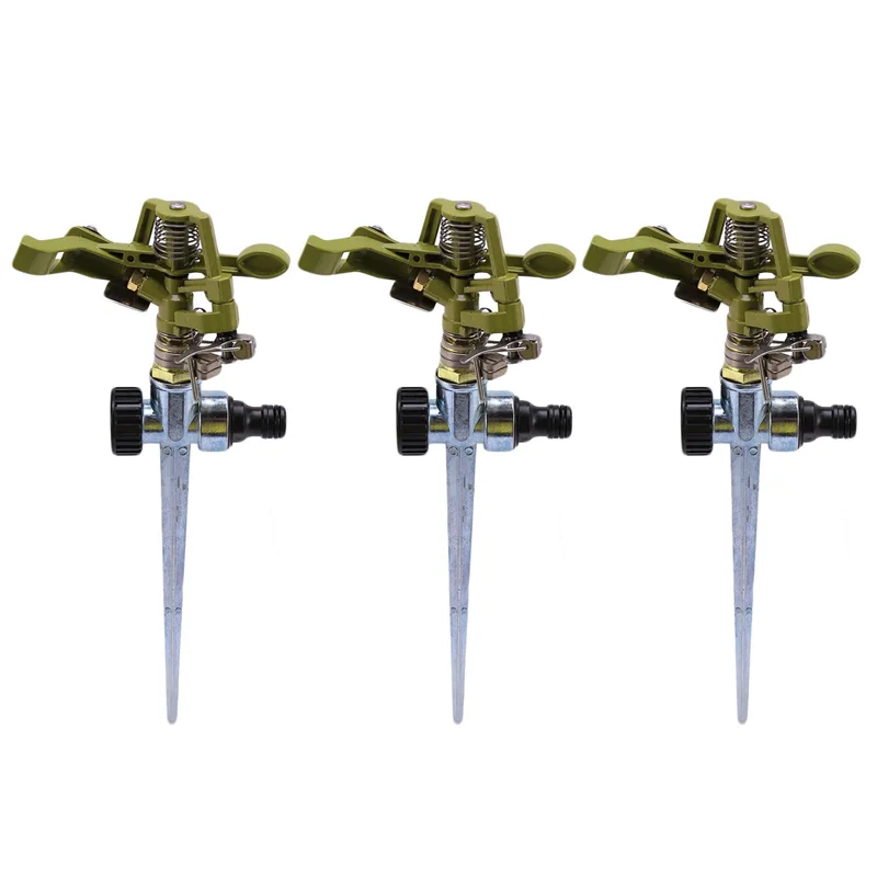 

AB33-3X 360 Degree Rotary Irrigation Sprayer Sprinkler For Lawn Garden Yard Golf Grass Impulse Spike Hose Water Sprayer