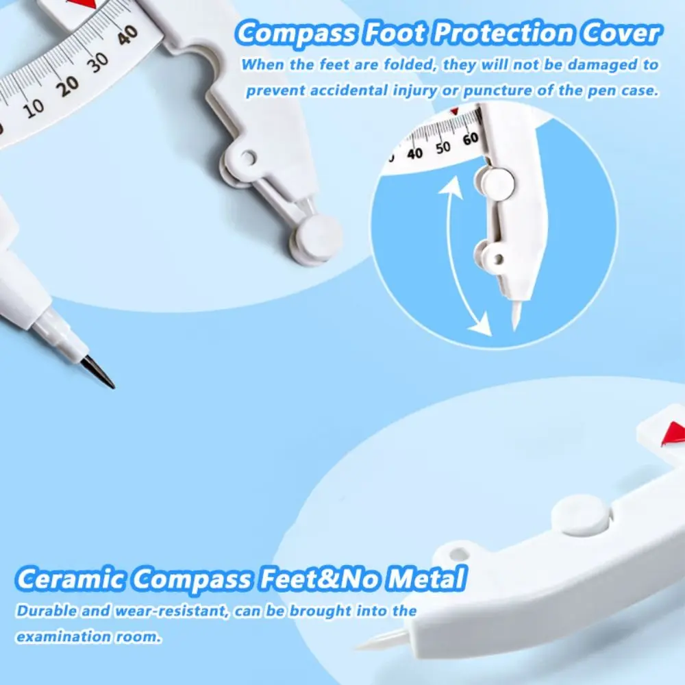 Digital Display Compass Lock-Distance with Replacement Pencil Leads Geometry Compass Safe No Metal Drawing Compass Student Exams