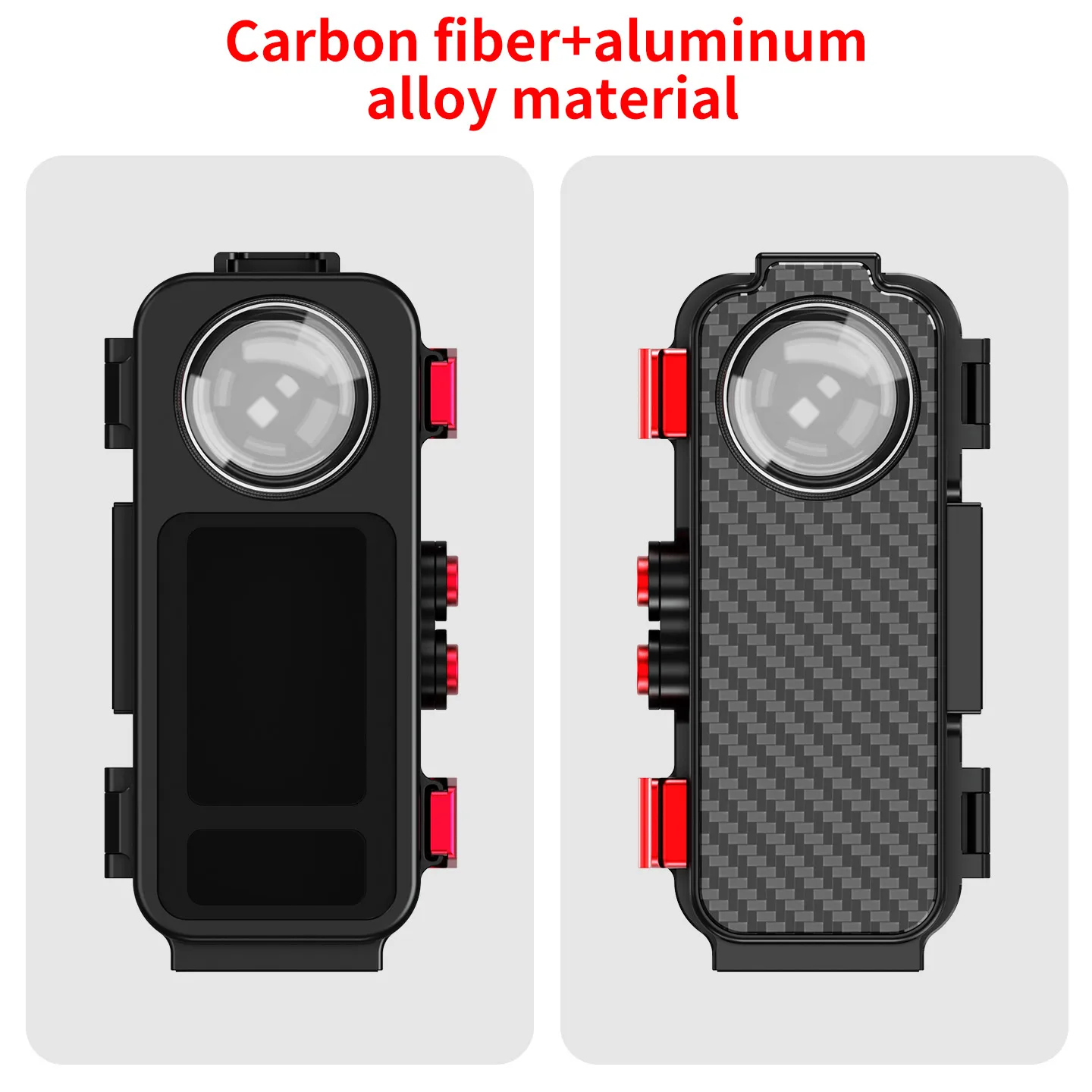 Anti-Fog 60m wasserdichtes Aluminium-Tauchgehäuse für Insta360 X4 X5 Kamera mit Auftriebsstange und Griff zum Tauchen, Surfen und Unterwasseraufnahmen. – Detail 18