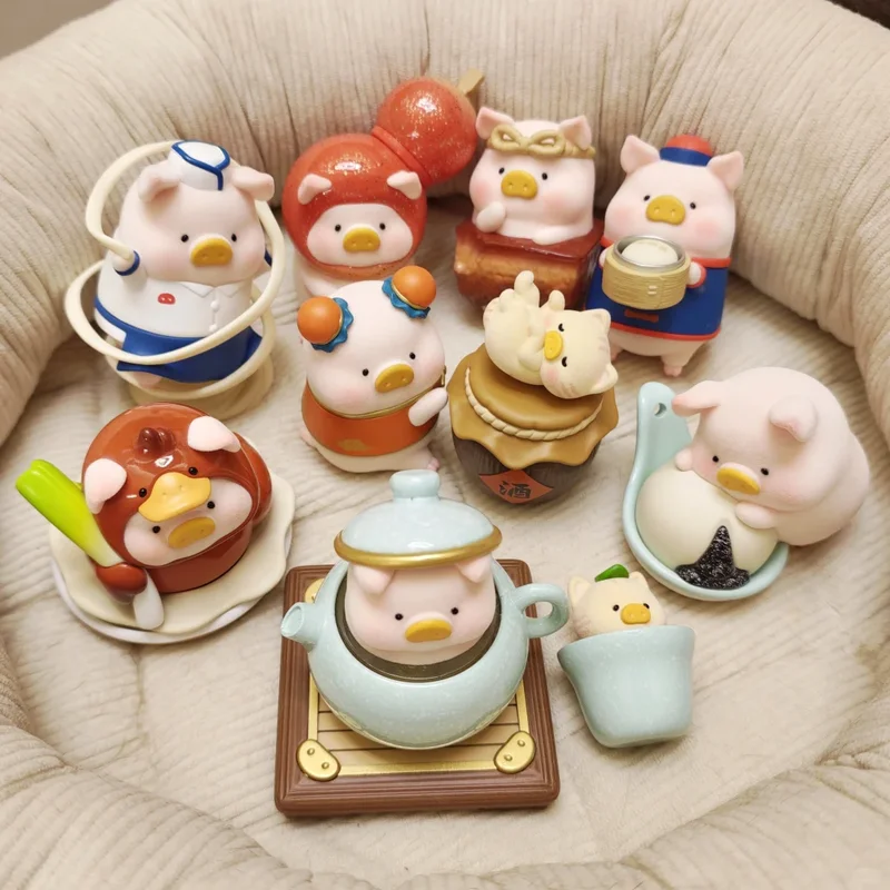 

Ресторан Lulu Pig, слепая коробка, серия игрушек, модный игровой аксессуар, консервированный дизайн свиньи, еда в комплекте, подарок для коллекционеров