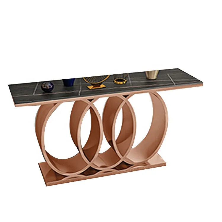 #Luxury Modern Broken Diamond Mirror Royal Console Countertop Marble & Mirror Set