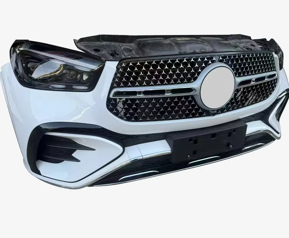 For GLE167 New Front Bumper in Red ABS Plastic with Cut-Outs and Fog Light Screw-On Features