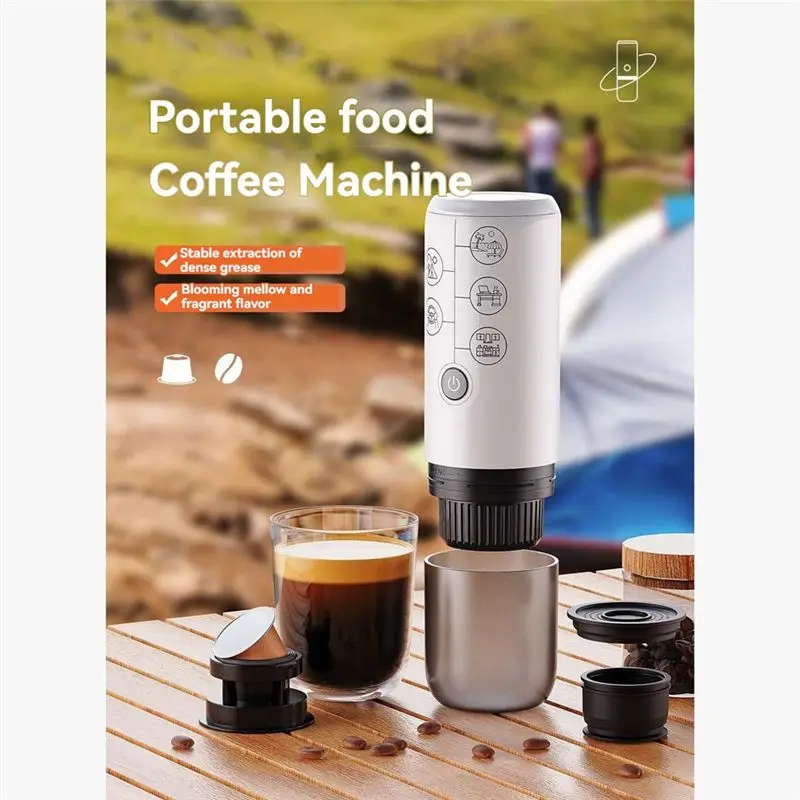 AT21-Portable Espresso Maker Wireless Coffee Maker 2 In 1 Small Travel Espresso Machine For Camping Office Hiking RV B