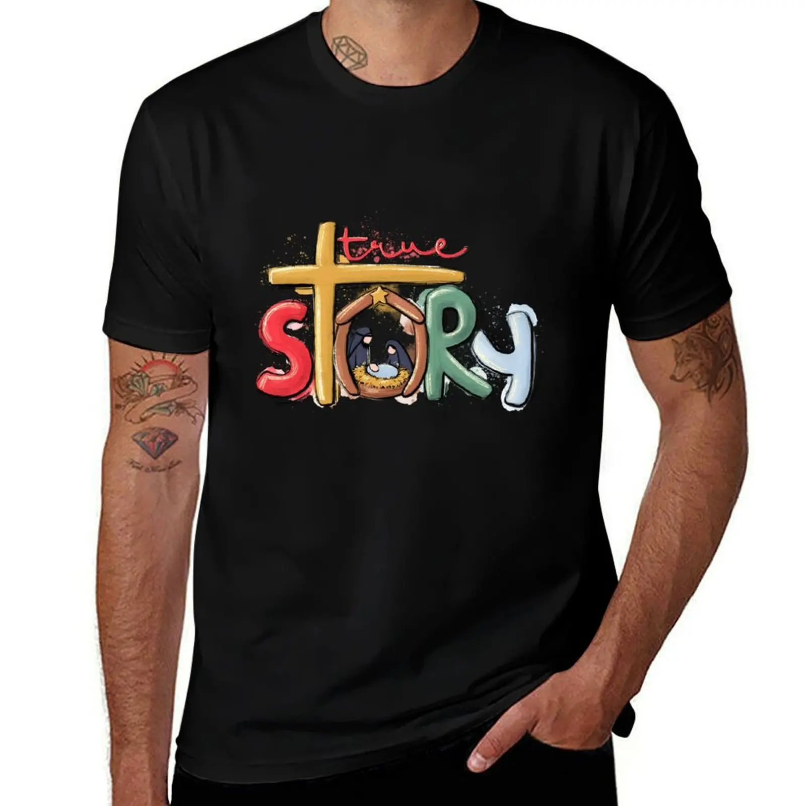 True Story Christmas Nativity Jesus Christian Christmas T-Shirt sublime basketball graphic tees mens graphic t-shirts hip hop