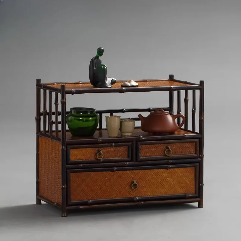 

shed fan box, three-drawer storage cabinet, tea cake, tea ware storage, sorting and display shelves