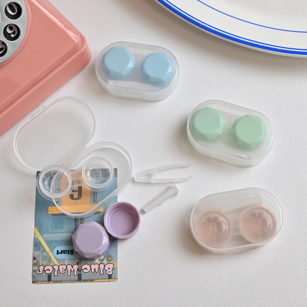 Tragbares Augenpflege-Set, kompakte Mini-Linsenbox, transparente Kontaktlinsenbox für Make-up-Tasche, Handtasche, Reise