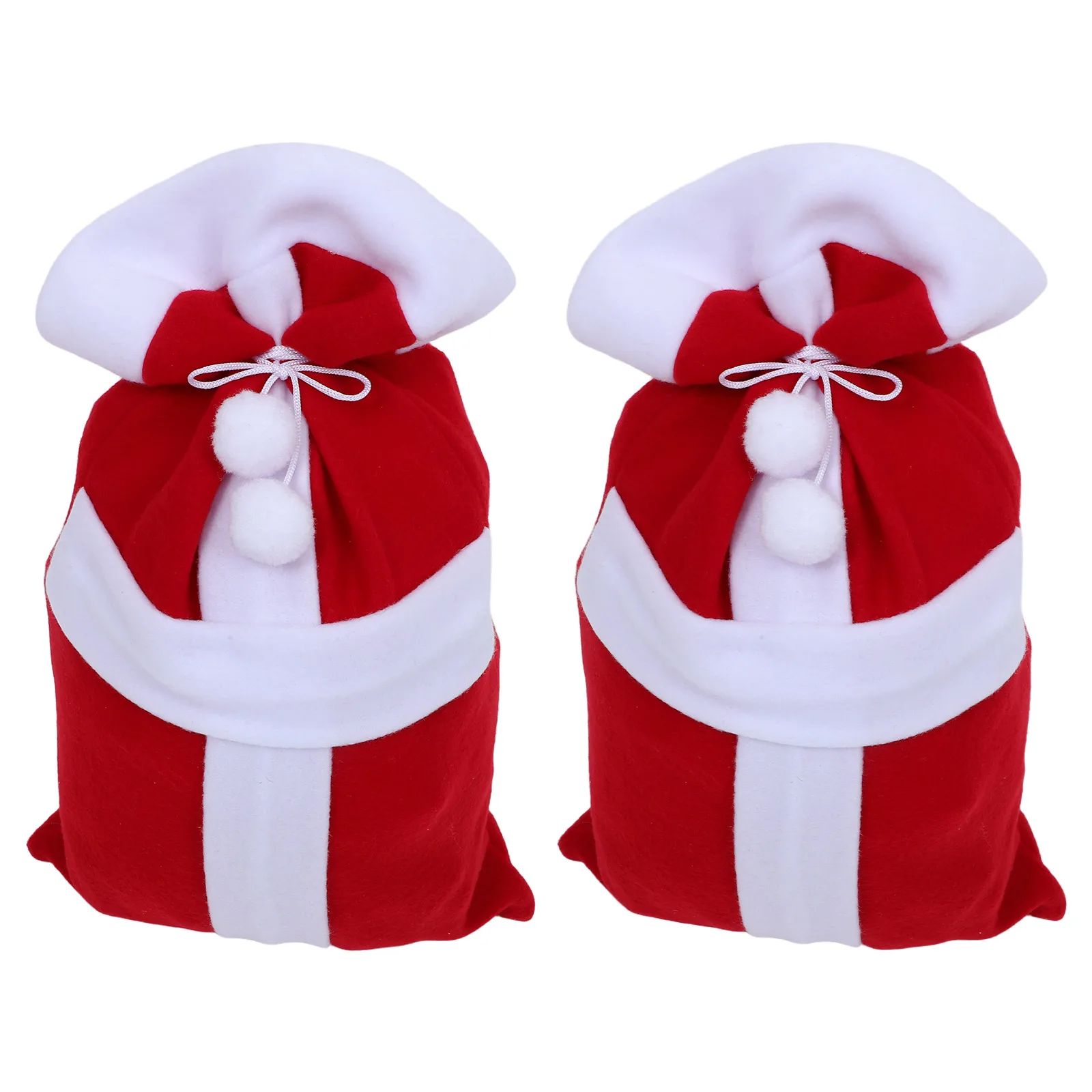 

2pcs Christmas Velvet Santa Bags Red Santa Present Bags Large Goodie Sack For Xmas Present Holiday Party Supplies Wrapping