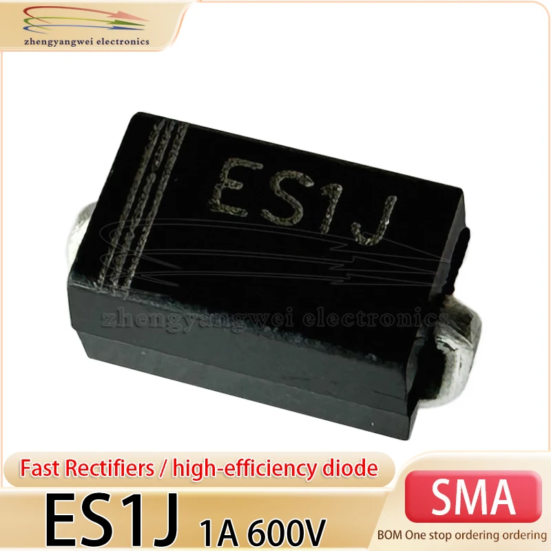 ES1J SMA 600V 1A 50PCS DO-214AC ultra fast recovery rectifier diode