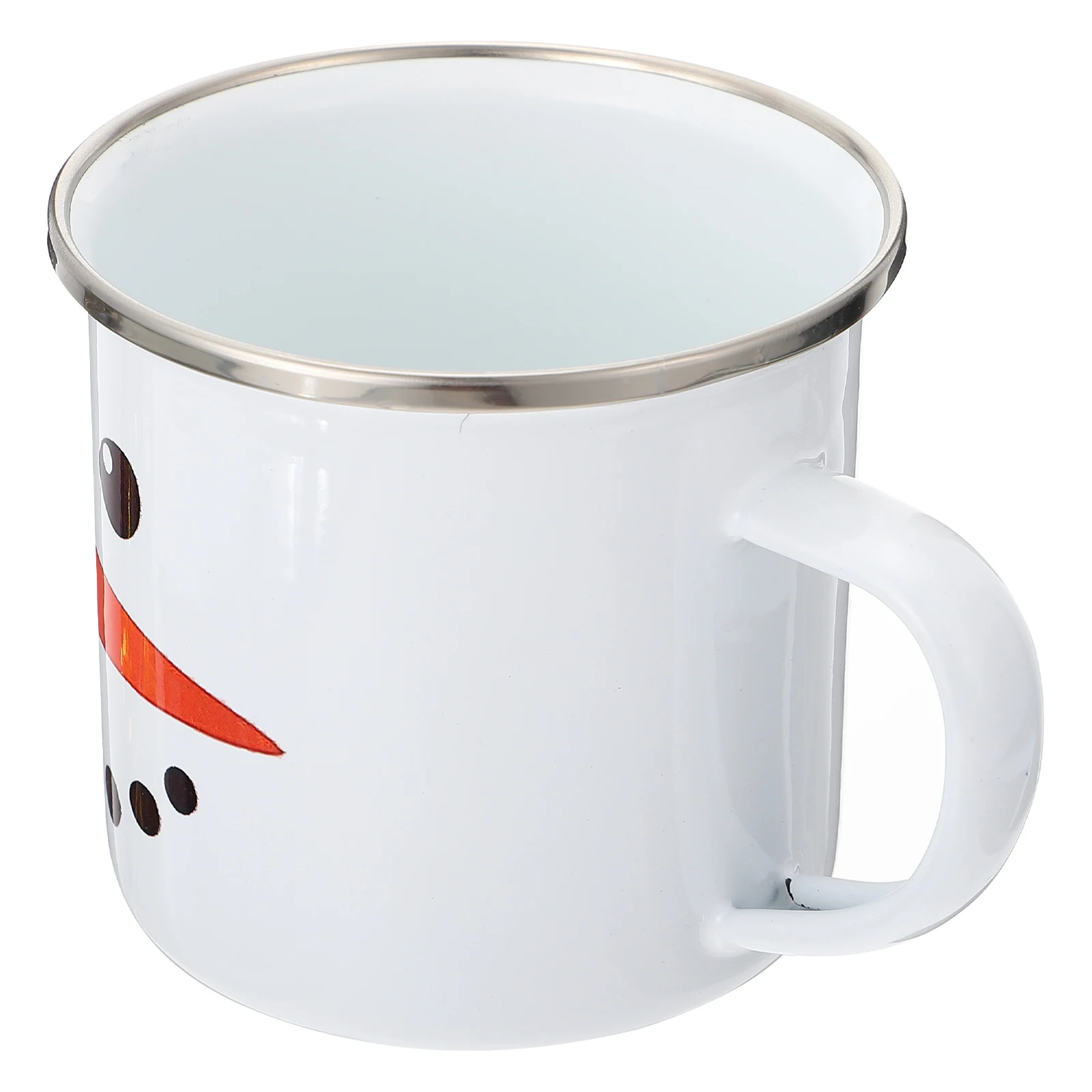 

Stainless Mug White Enamel Cup Heat Resistant Coffee Tea Water Travel Ceramic Drink Vessel Home Office Use