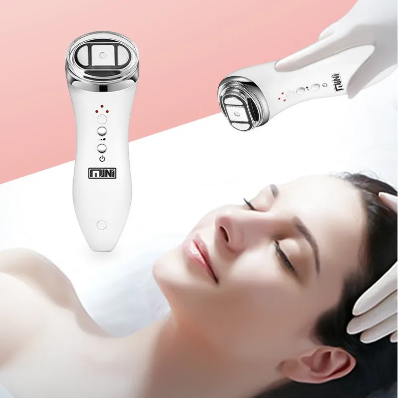 Home Use Mini HIFU Machine RF LED HIFU Ultrasonic Skin Tightening Facial Lifting Device Face Chin Neck Eye Anti Wrinkle Massager
