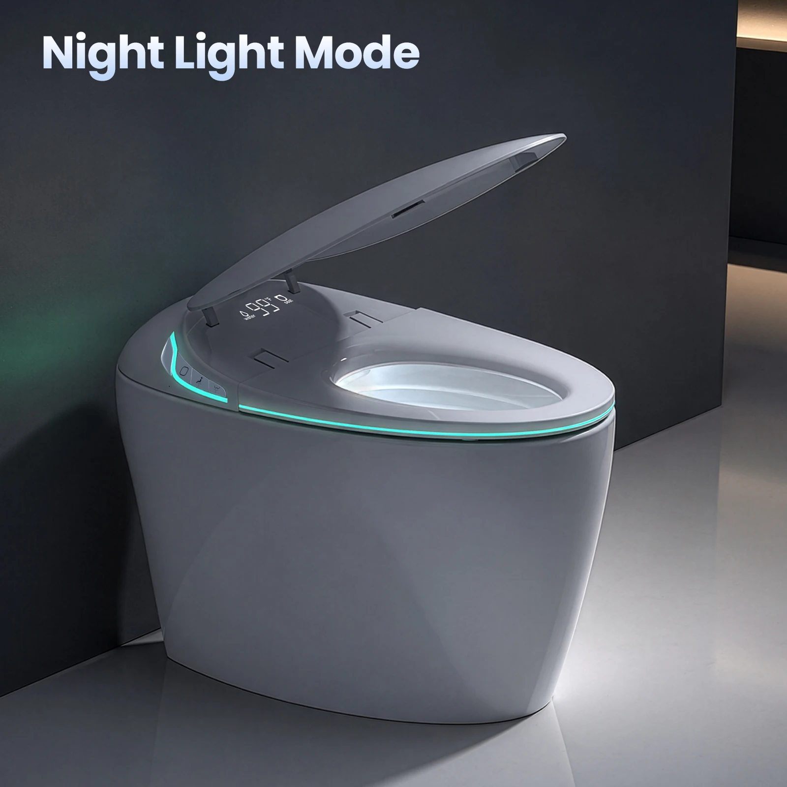Smart Toilet with Auto Open/Close Lid MaP 1000 Siphon Jet Flush Build in Tank System MaP 1000 Siphon Jet Flush 1.28 GPF Auto Dual Flush,Heated Seat,Warm Wash,Air Dryer,Soft Closing Seat,Wireless Remote Control Toilet