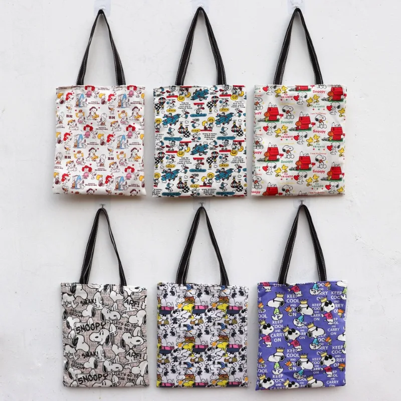 Snoopy Shoulder Bag Cartoon Anime Shopping Tote Bag Women Student Handbag Tote Hip Hop Large Capacity Lightweight Bags Grocery