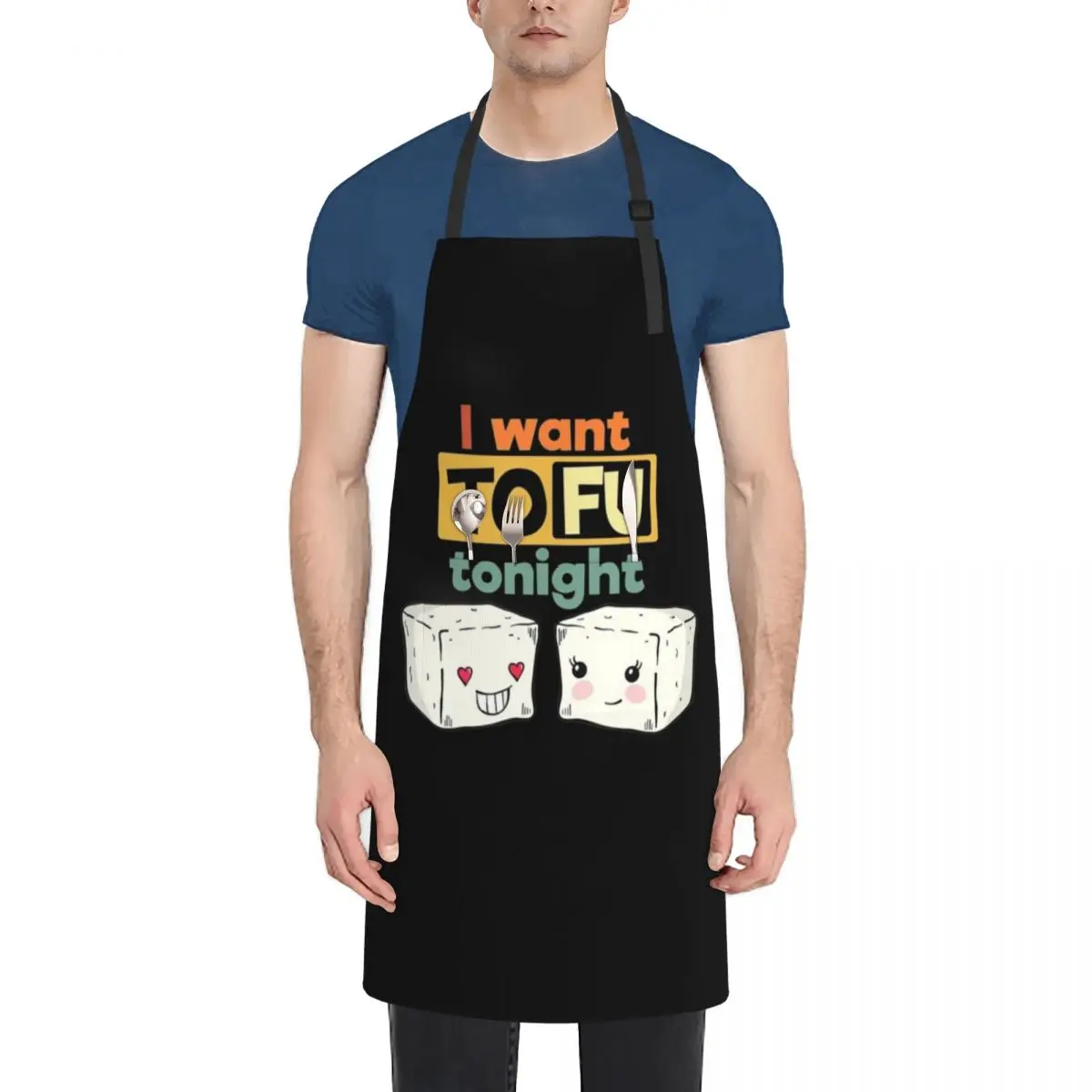 I Want Tofu Tonight Vegan Apron Korean For Girl cooks clothes useful gadgets for home Apron