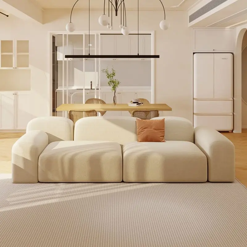 Wind tofu module sofa color living room small apartment Internet celebrity apartment sofa