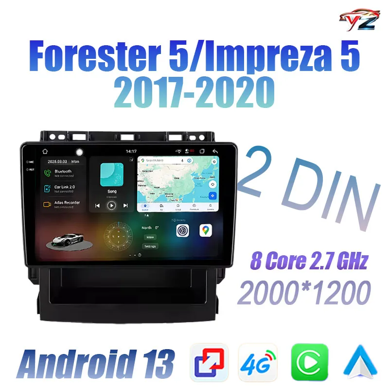 2 DIN For Subaru Forester 5 Impreza 5 2017-2020 CarPlay Android Auto Car head unit Auto radio Car Radio Multimedia Stereo