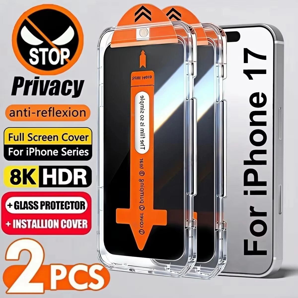 2 PCS Dust Free Install Kit Anti Scratch Privacy Tempered Glass For Samsung A57 A56 A55 A36 A35 A26 A24 A17 A16 A15 A71 A72