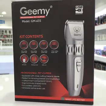 2021 Nový profesionální dobíjecí zastřihovač vlasů GEEMY GM635 Elektrický zastřihovač chlupů pro domácí mazlíčky 10 nejlepší prodej zastřihovač vlasů geemy - №8