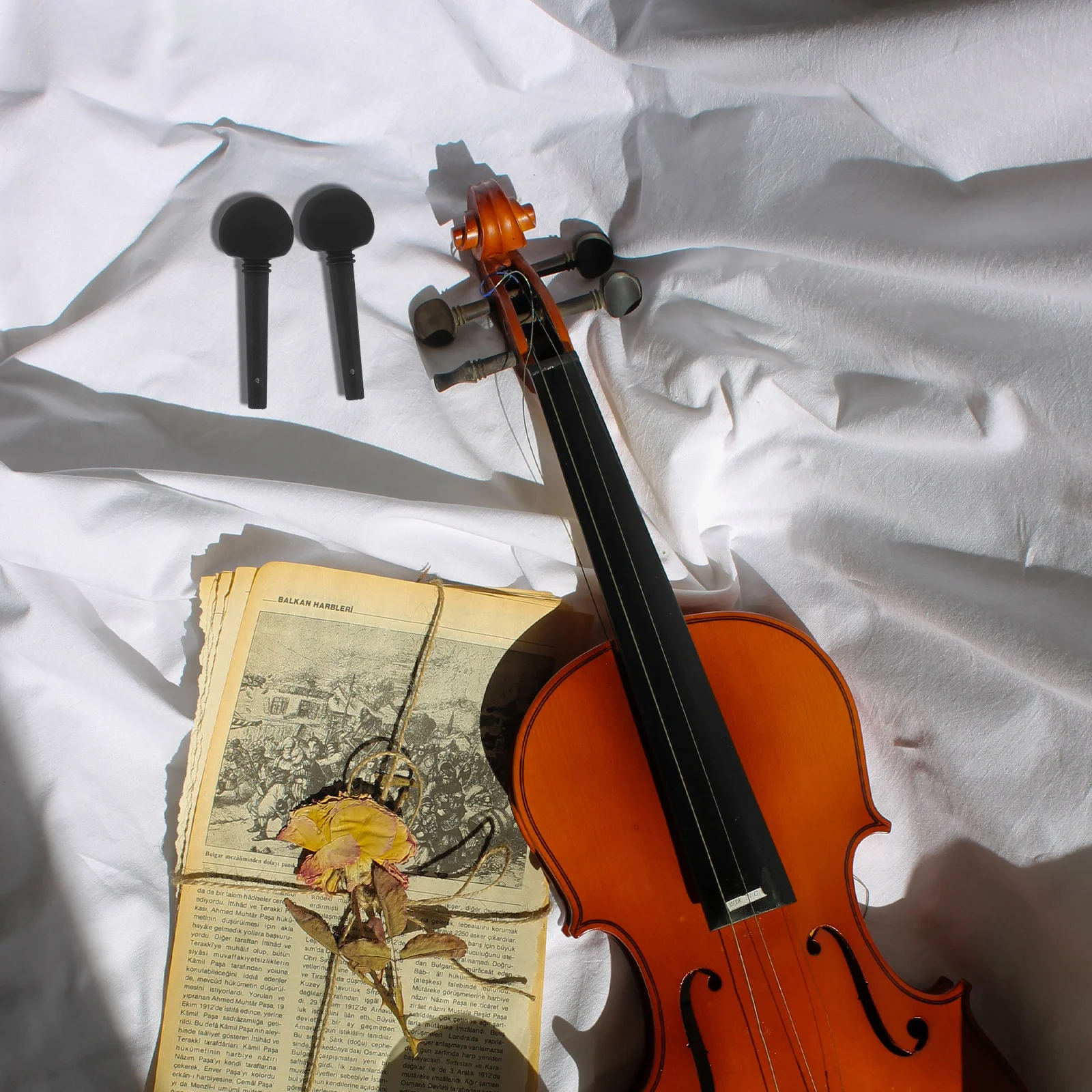 

4Pcs Imitation Ebony Cello Tuning Pegs Durable Improve Sound Quality Smooth Performance Decorative Accessories