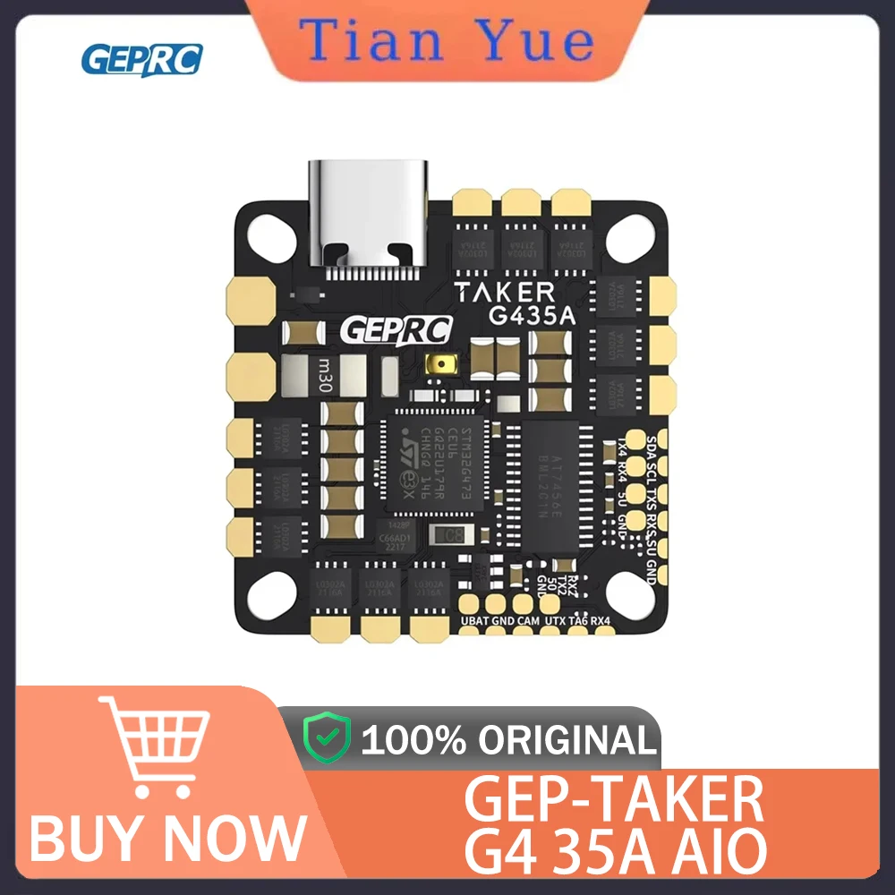 

GEPRC GEP-TAKER G4 35A AIO 170 МГц G473 Основное управление 2-4S Система управления полетом Передатчик RC FPV Гоночный дрон DIY Запчасти