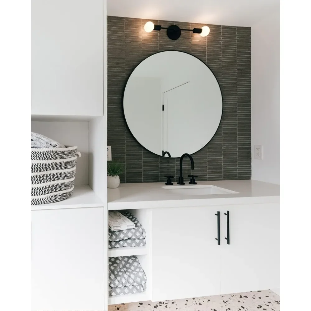 48 inch Round Mirror , Large Circle Mirror for Wall, Round Bathroom Mirror for Living Room, Bedroom, Vanity, Entryway, Hallway