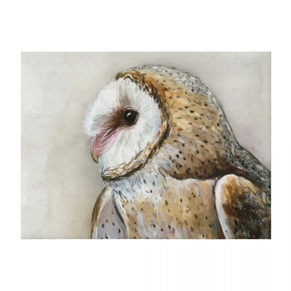 

Barn Owl Watercolor Throw Blanket Flannel Blankets For Bed Decorative Sofas Decorative Sofa Blankets