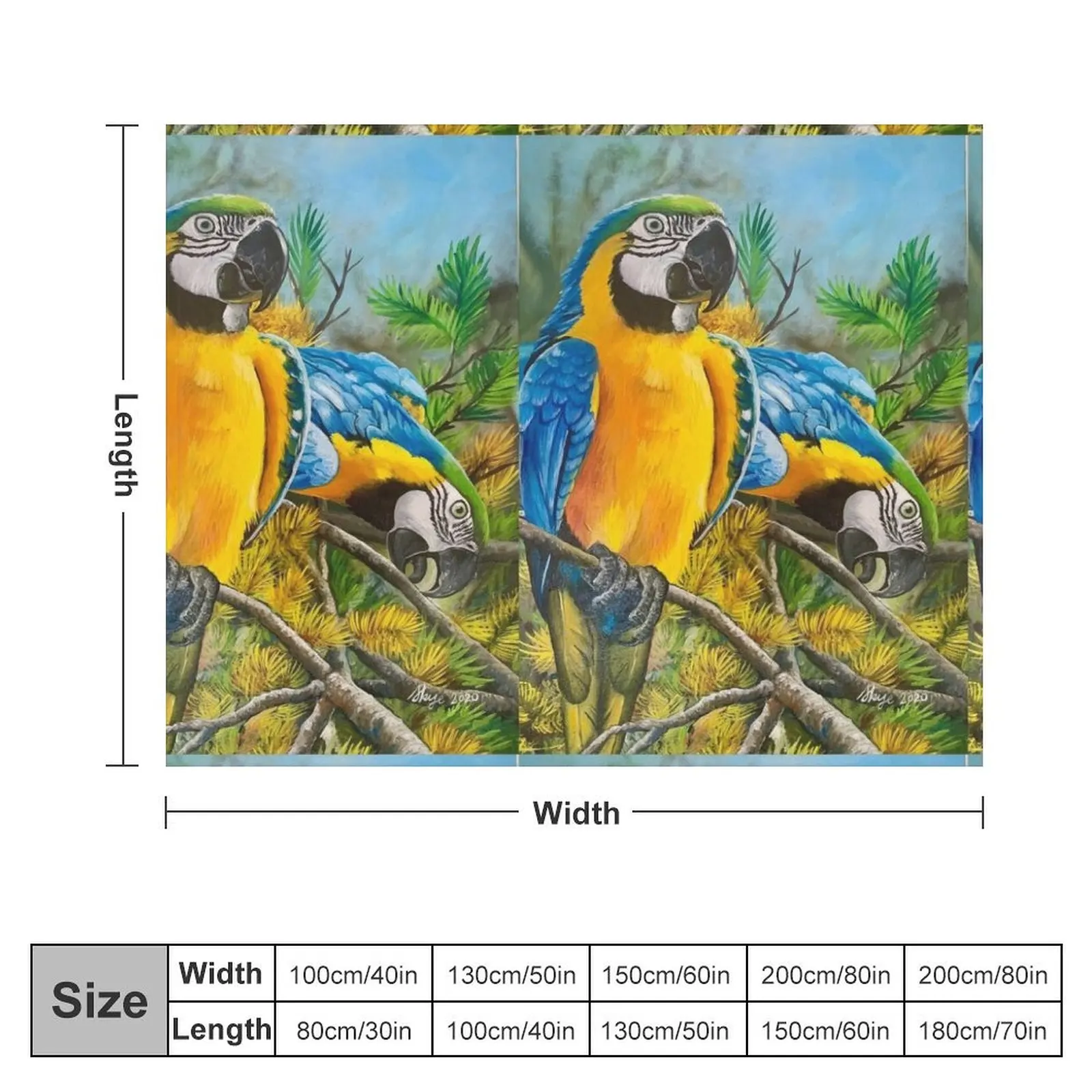 Blue and Gold Macaws #1 Throw Blanket Plush bed plaid Thin blankets and throws Blankets