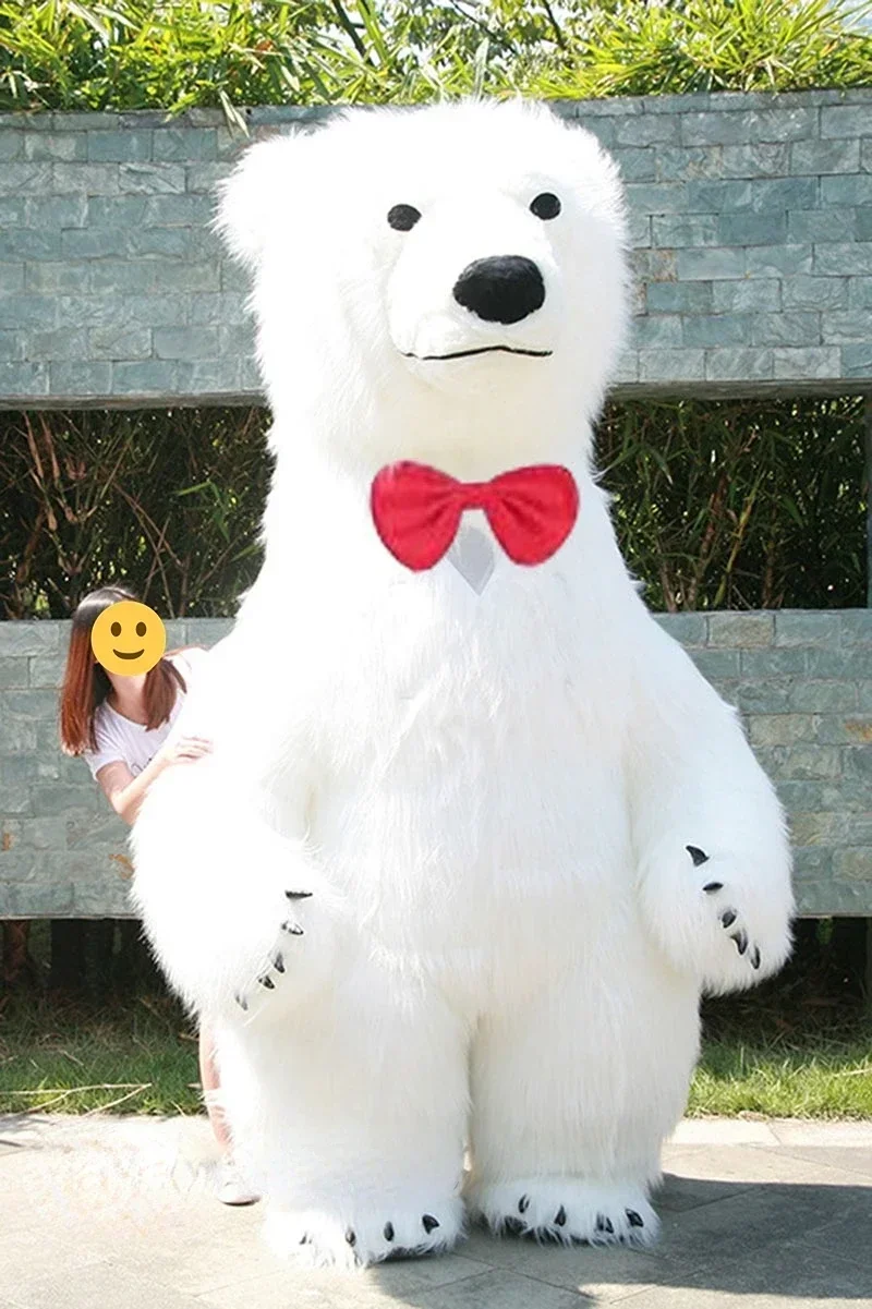 

2m Big Inflatable Polar Bear Adult Costume Full Body Blow Up Mascot Outfit for Entertainment Fancy Dress without battery