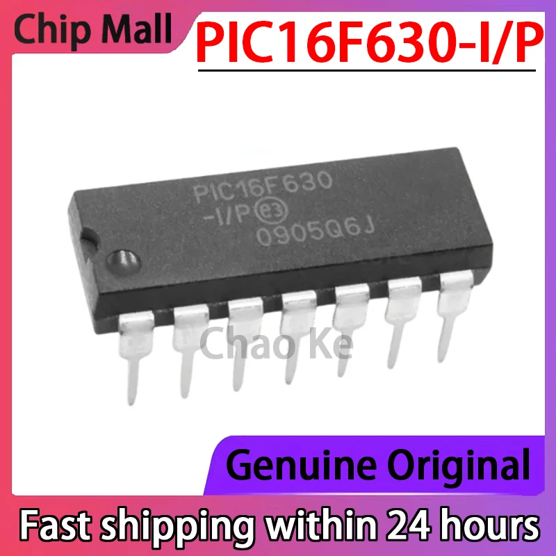 2PCS PIC16F630-I/P Inline DIP-14 Microcontroller (MCU/MPU/SOC) in Stock