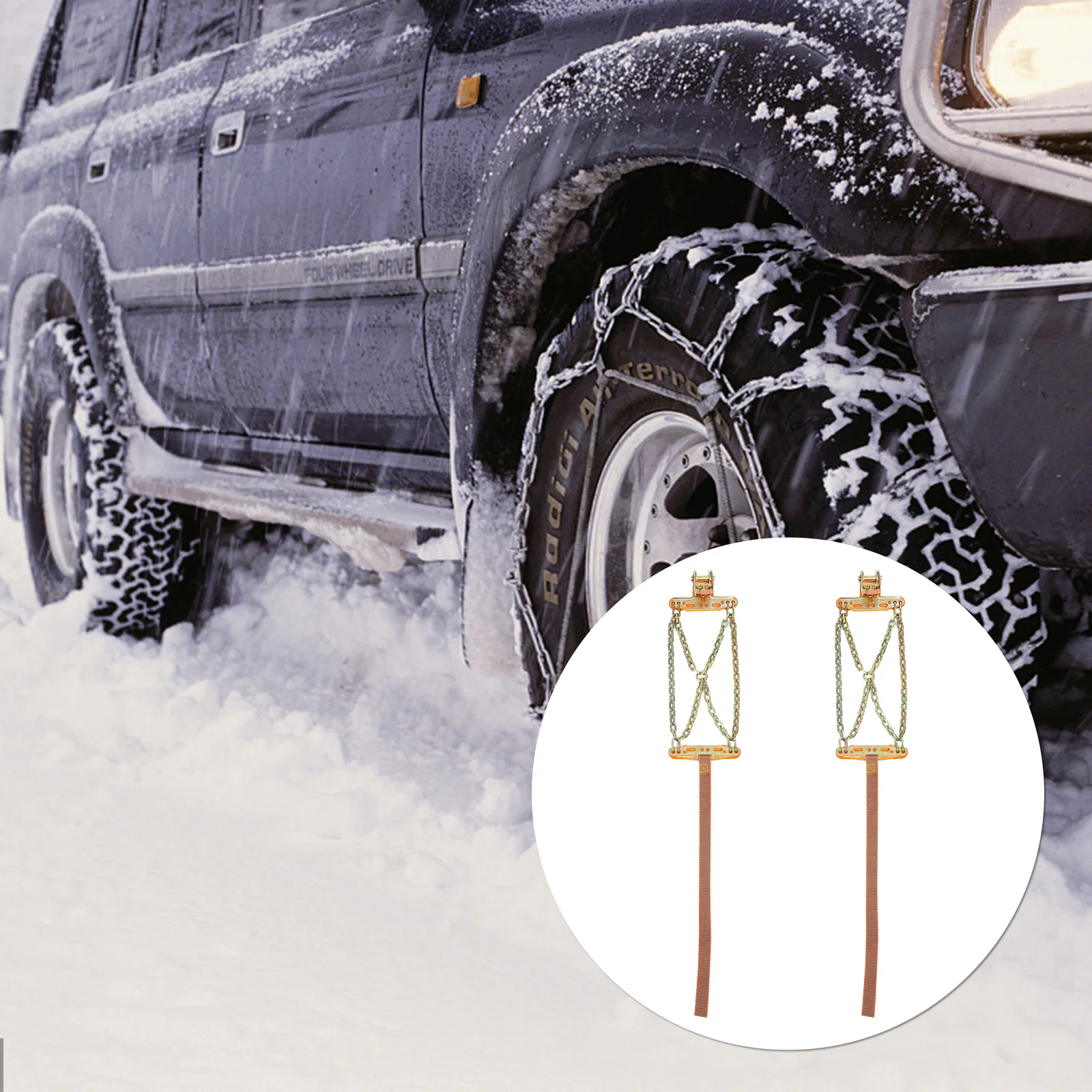 

2 Pcs Snow Chains for Car Tires Cars Anti Skid Cable Tractor Accessories Auto Anti-Skid SUV Universal