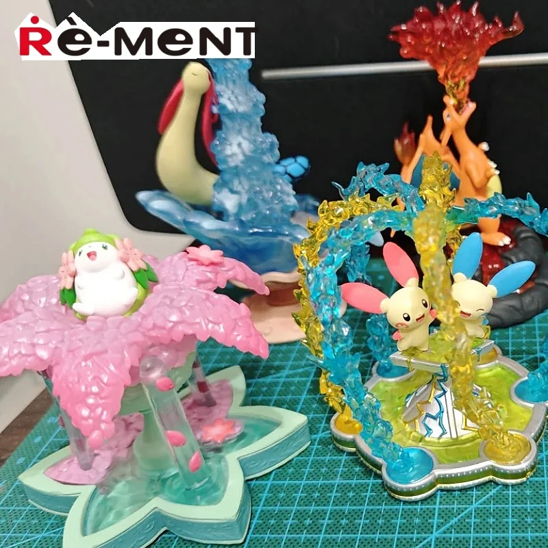 オリジナル-re-ment-フィギュア-ポケモン-シャワー-スプラッシュシリーズ-ブラインドボックス-ミニチュアシーンオーナメント-ピカチュウ-アニメフィギュア-コレクション玩具-ギフト