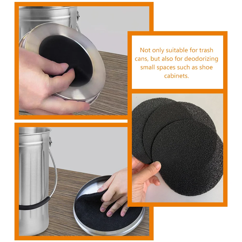 

8pcs 16cm Deodorizing Filter Sponge Sheets Trash Can Garbage Pads Odor Home Kitchen Bathroom Replacement Purifier
