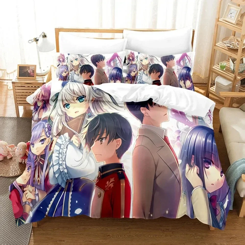 3D Anime Seirei Gensouki Bedding Set,Duvet Cover Comforter Bed Set Quilt Cover Pillowcase,King Queen Twin Size Boys Girls Adults