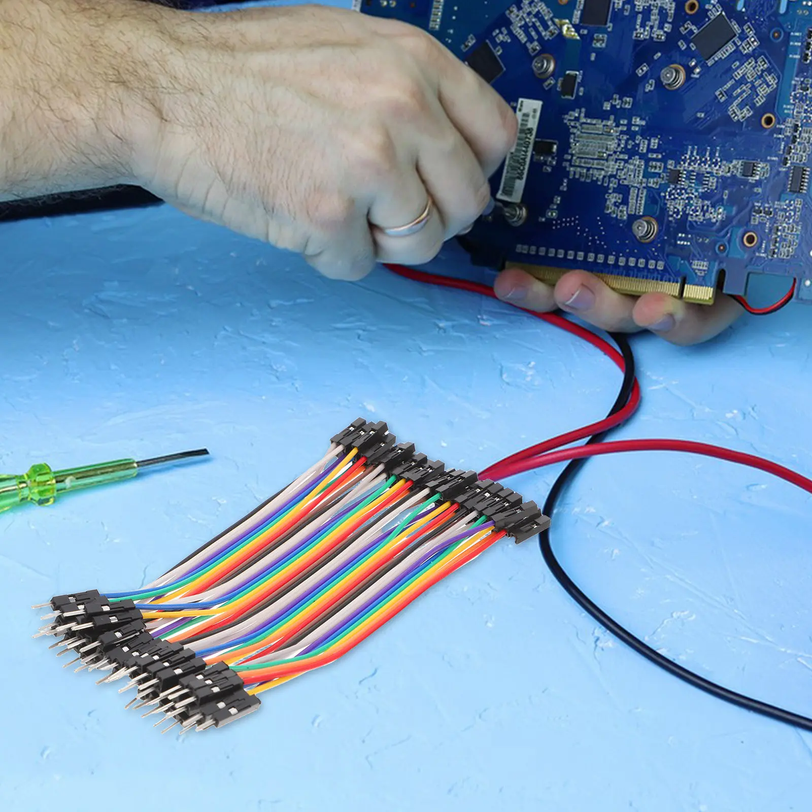 40Pcs 10Cm Male to Female Jumper Wires Kit Color Coded Breadboard Wire Cable for Electronics