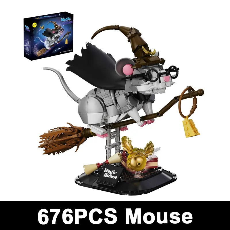 

33126 676PCS Wizard Mouse Building Blocks Magic Animals DIY Construction Bricks Creative MOC Toys for Kids Birthday Gifts