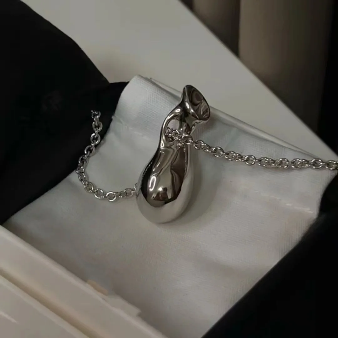 Brass Long Chian Bottle Bag Pendant Necklace Women Jewelry Punk Party T Show Gown Runway Korean Japan INS