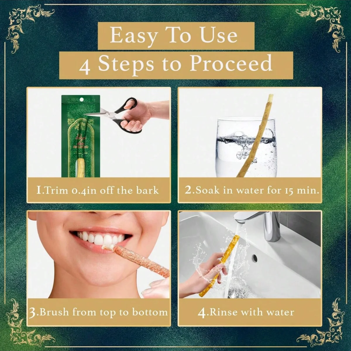 فرشاة أسنان Miswak Sticks - نكهة طبيعية مختومة بالفراغ من نباتات التنظيف العربية الأصلية هدية عصا المضغ #6