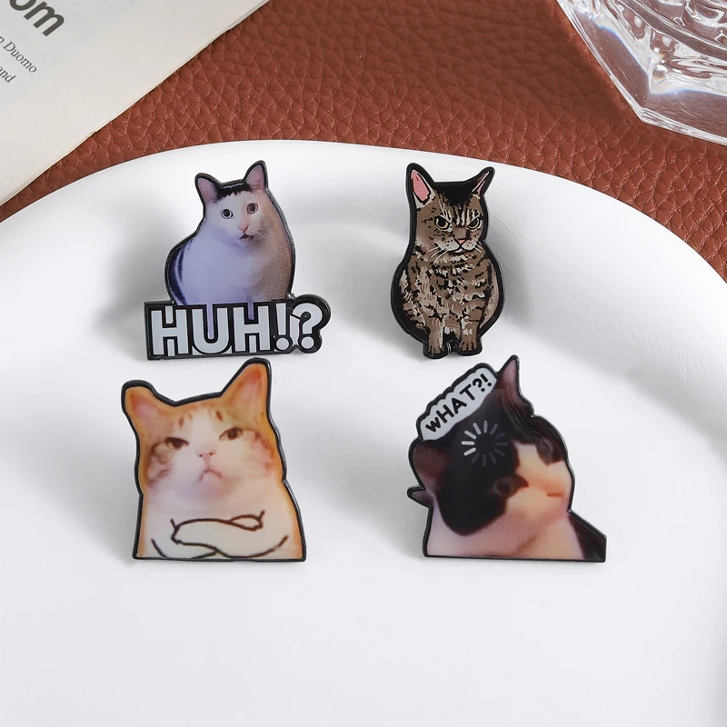 لطيف القط الأشعة فوق البنفسجية دبابيس مخصص لا تتحدثني أنا أنجي دبابيس التلبيب شارات الملابس قوس قزح مجوهرات بأشكال حيوانات هدية للأصدقاء