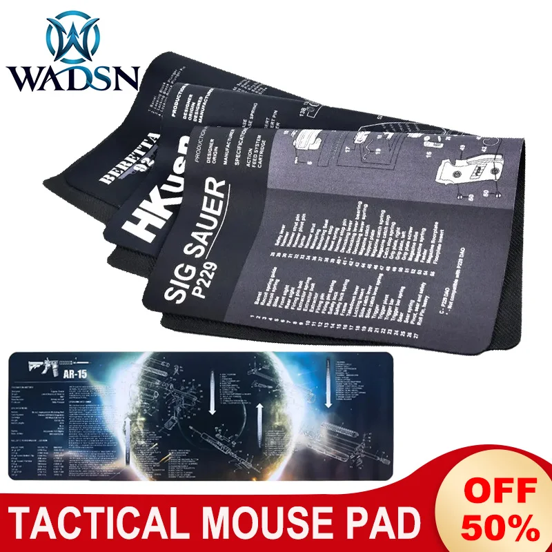 

WADSN Tactical Mouse Pad CS Military Gamer Play Mats Airsoft Computer Mousepad Hunting Accessories For AR15 AK47 Gloc 1911