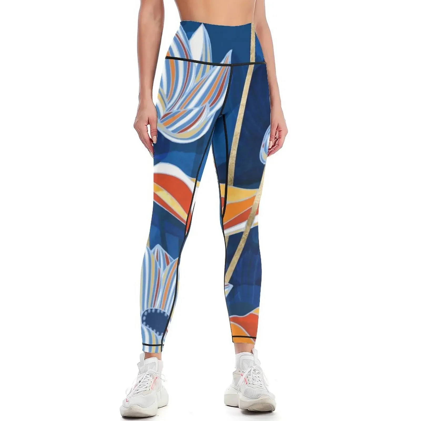 

Bold Botanical Leggings Women sportwear sports for push up push up fitness Leginsy push up Womens Leggings