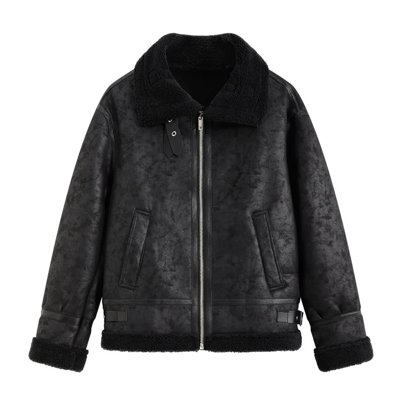 

American Sle Lamb Fur Jaet Leather And Fur Inteated Long Sve Casual Coat for Men New Arrival in 2025 Autumn