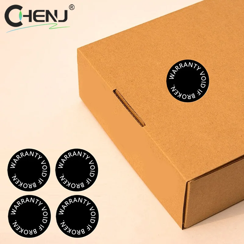 100 PZ 10mm GARANZIA VOID IF BROKEN Foro per vite Tamper Evident Sigillo di sicurezza Rimozione a prova di fragile Adesivo di carta Avvertimento aperto
