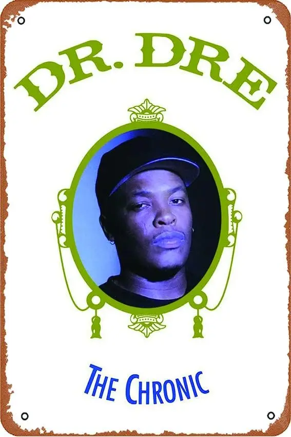 Dr. Dre Poster - The Chronic Vintage Metal Tin Sign,Wall Decor For Bars,Coffee Bar Decor,Home Wall Decor 12X8 Inch