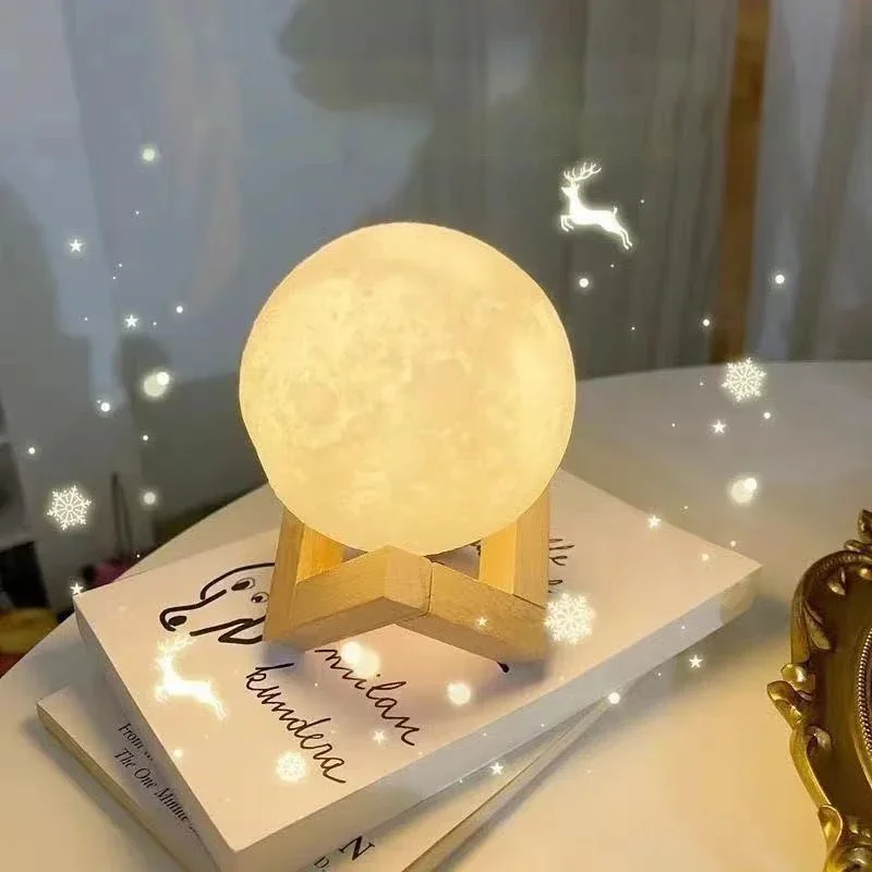

8 cm DIY Planet Lamp Moon Galaxy Night Light Art Painting Graffiti Birthday Gift Bedroom Living Room Decoration (With Stand)