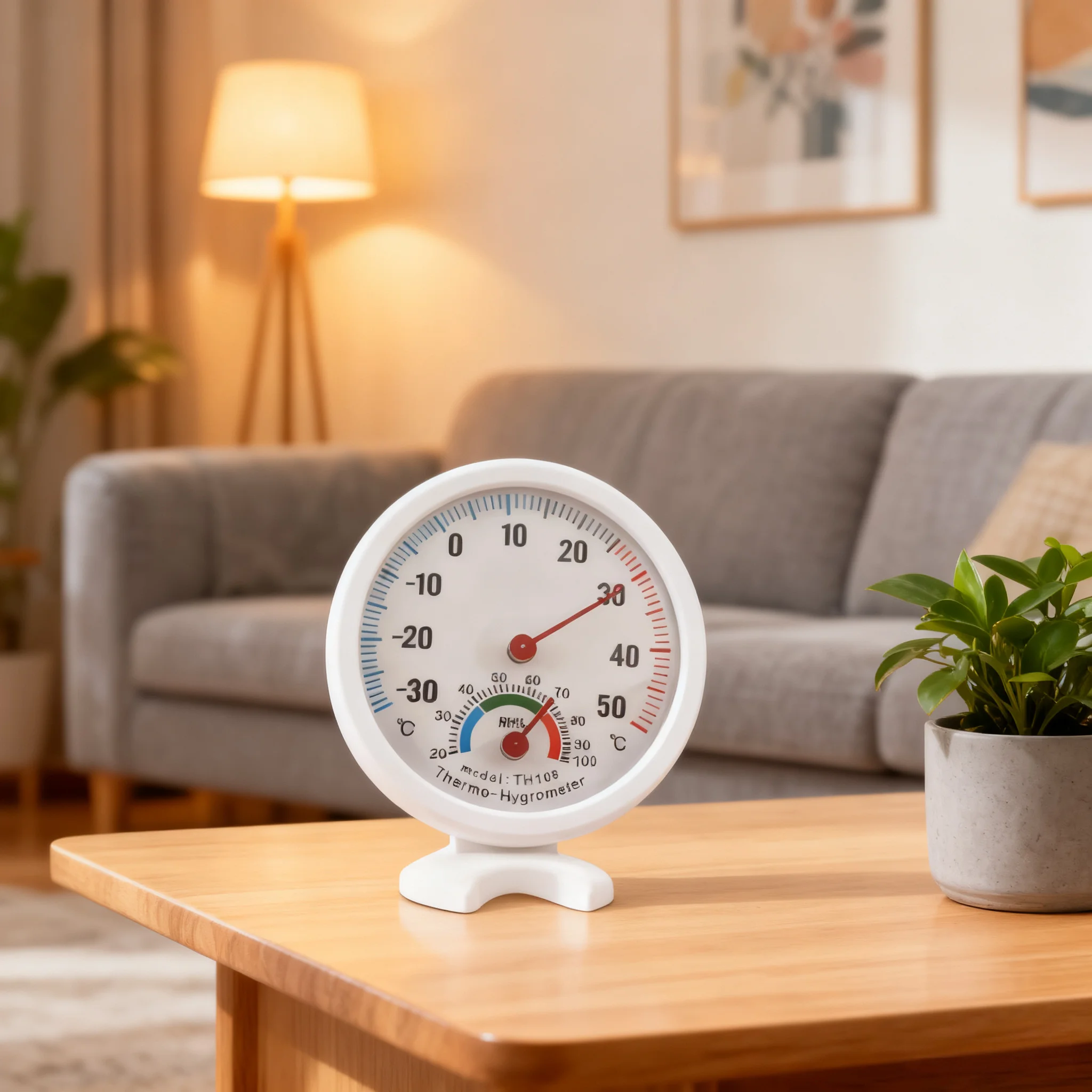 Easy To Read Mini Bell Shaped Analog Thermometer Hygrometer for Gardens Terraces with -30°C to 50°C Measurement Range