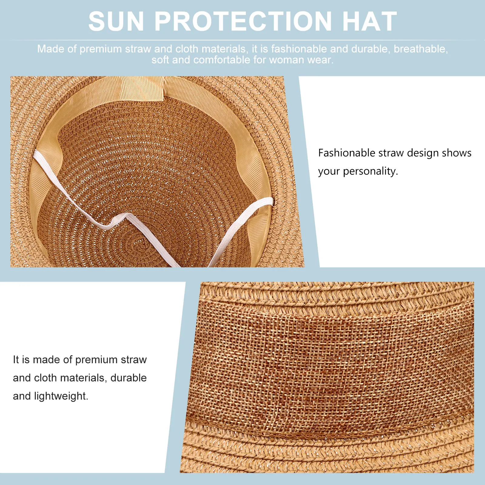 

Casual Wide Protection Cap Straw Woven Protection Cap Casual Hat for Sun Hat Men Summer Hats Sun Visor Outdoor Travel