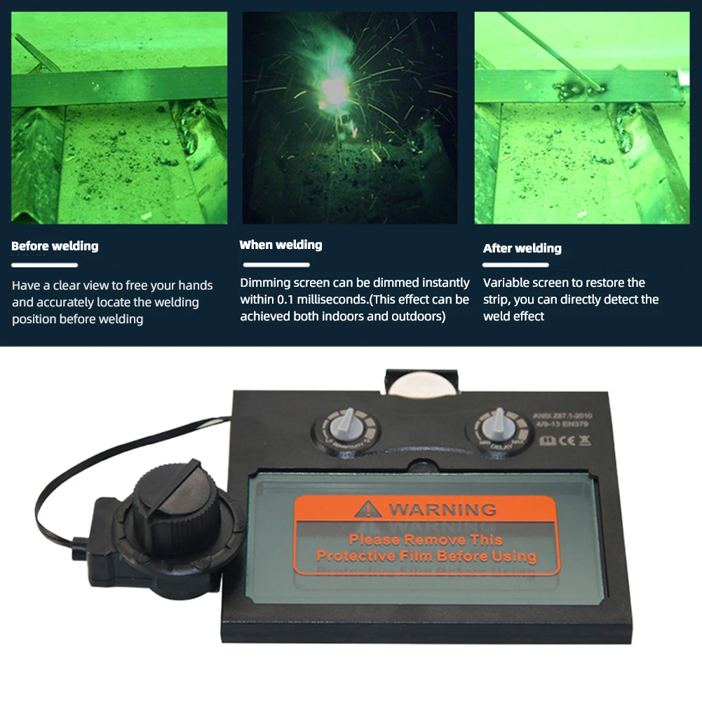 

Solar Auto Darkening Auto Filter Shade Eyes Lens Eye Protection Welding Helmet Mask Lens Professional Clear Window for Welding