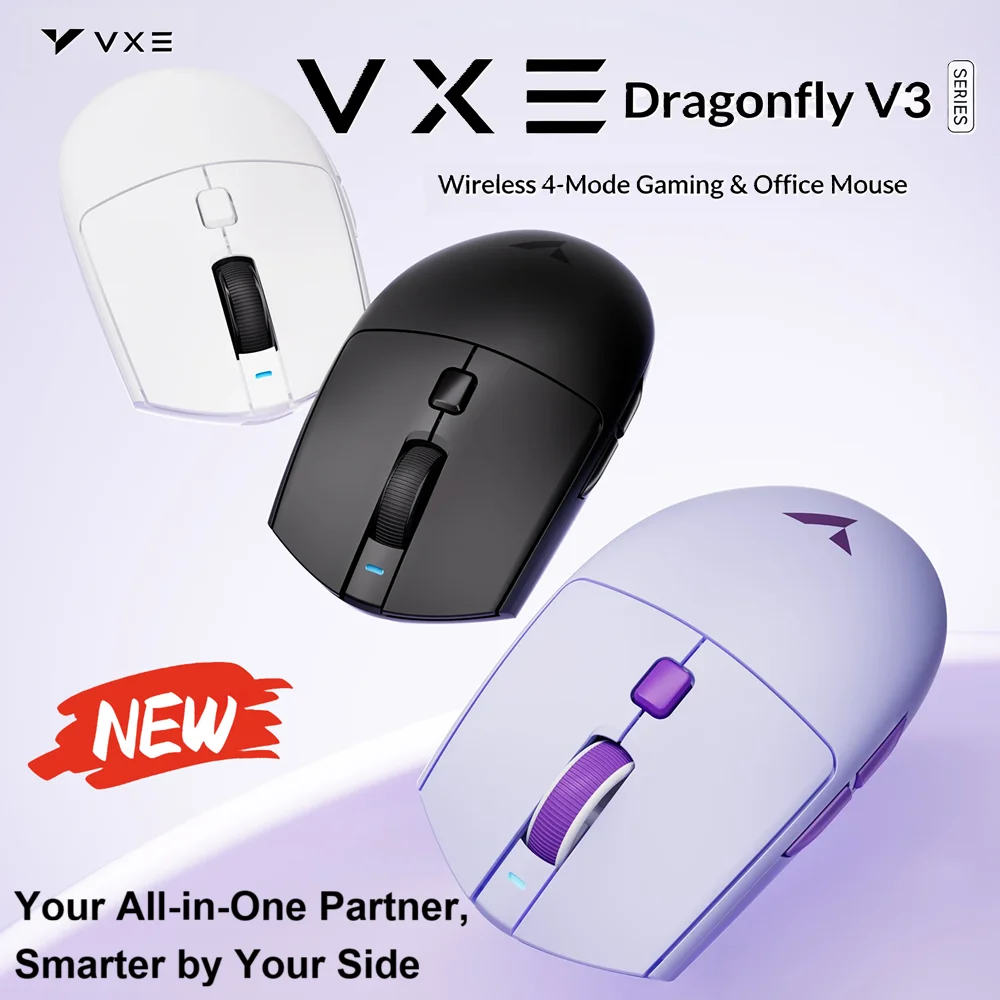 

ATK VXE Dragonfly V3 PRO Four-model Gaming Mouse PAW3395SE 2.4G Wireless E-sports Mice Rechargeable Lightweight Ergonomic