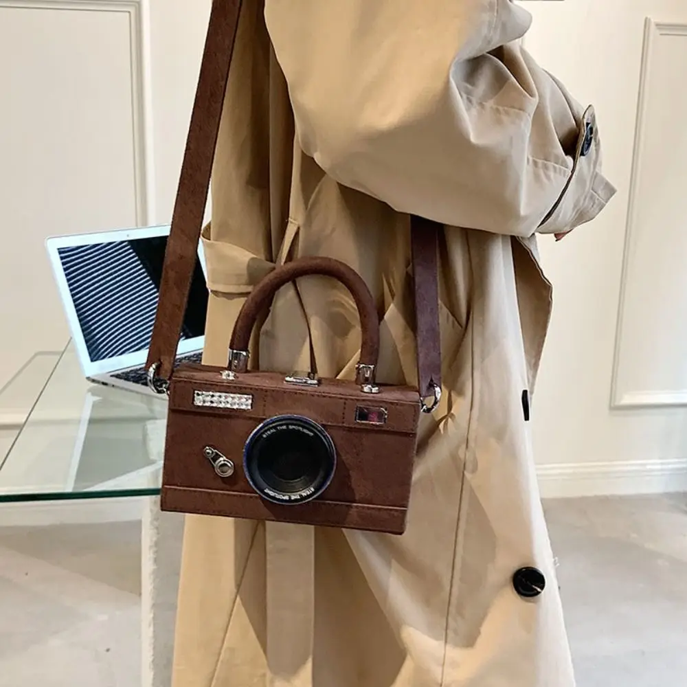 

Portable PU Camera Shoulder Bag Matte Large Capacity Funny Box Bag Crossbody Bag Shoulder Bag Women